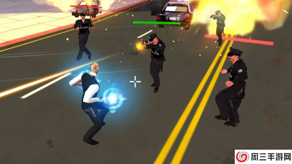 警察绳索英雄城市战斗